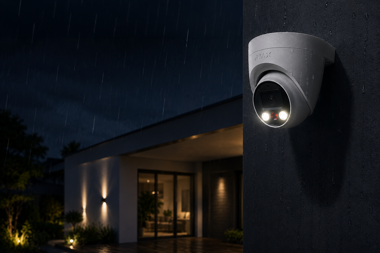 Ajax TurretCam HL k&uuml;lt&eacute;ri kamera Hybrid Light LED-es &eacute;jszakai megvil&aacute;g&iacute;t&aacute;ssal