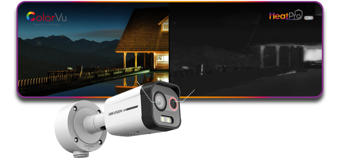 Hikvision DS-2TD2608-2/QA hőkamera – ColorVu színes éjszakai kép és HeatPro hőképalkotás.