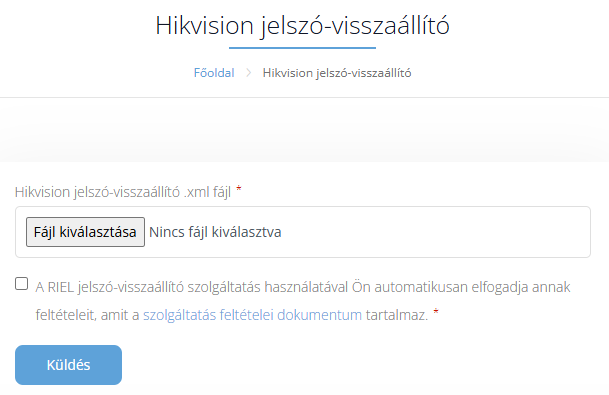 Hikvision jelszó-visszaállító