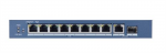 10 portos Gbit PoE switch (110 W); 8 PoE + 1 RJ45 + 1 SFP uplink port; nem menedzselhető