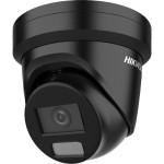 4 MP WDR fix ColorVu IP turret camera; IR/optical; built-in microphone; black