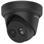 4 MP WDR fix EXIR IP turret camera; built-in microphone; black