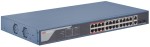 26 portos PoE switch (370 W); 24 PoE + 2 kombinált uplink port; smart menedzselhető