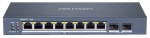 10-port Gbit PoE switch (110 W); 8 PoE + 2 SFP uplink ports; smart managed