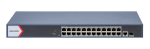 26 portos Gbit PoE switch (370 W); 24 PoE +/ 1 RJ45 + 1 SFP uplink port; smart menedzselhető