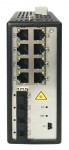 12 portos ipari Gbit PoE switch (240 W); 8 PoE+/ 4 SFP uplink; menedzselhető(hálózat/soros port)
