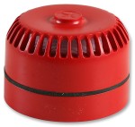 Roshni hangjelző; piros; 24 VDC; alacsony aljzat; hátsó kábelvezetés