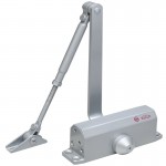 Door closer for 25-45 kg door; with arm and thermostable oil; silver