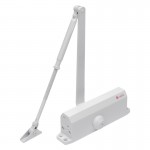 Door closer for 60-85 kg door; with arm and thermostable oil; white