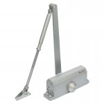 Door closer for 40-65 kg door; with arm and thermostable oil; silver