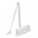 Door closer for 40-65 kg door; with arm and thermostable oil; white