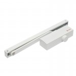 Door closer for 40-65 kg door; with sliding rail and thermostable oil; white