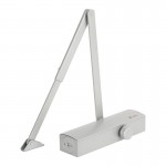 Door closer for 25-120 kg door; with arm and thermostable oil; silver