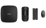 StarterKit starter kit; Ajax HUB 2 Plus WiFi compatible alarm control panel kit; with black devices