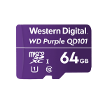 WD Purple 64GB micro SD card; microSDXC; Class 10 UHS-I; 24/7; 100MB/s-60MB/s