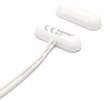 Mini stick-on magnetic contact; middle cable routing; white