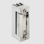 Reverse action, symmetrical, shieldless electric strike with latch monitoring