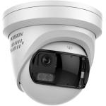 16 MP fixed ColorVu AcuSense IP panoramic turret camera; IR/white light; audible and visual alarm