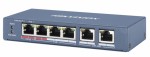 6 portos PoE switch (30 W); 4 PoE+ / 2 uplink port; nem menedzselhető