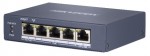 5-port Gbit PoE switch (60 W); 3 PoE+ / 1 HiPoE / 1 uplink port