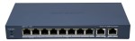10 portos PoE switch (110 W); 2 HiPoE + 6 PoE+; + 2 uplink port; smart menedzselhető