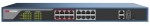 18 portos PoE switch (230 W); 16 PoE + 2 kombinált uplink port; smart menedzselhető