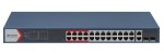 26 portos PoE switch (370 W); 24 PoE + 2 kombinált uplink port; smart menedzselhető