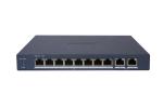10 portos PoE switch (80 W); 8 PoE + 2 RJ45 uplink port; menedzselhető