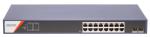18 portos Gbit PoE switch (230 W); 16 PoE + 2 SFP uplink port; smart menedzselhető