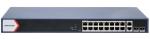20 portos Gbit PoE switch (125 W); 16 PoE +2 RJ45 uplink port +2 SFP uplink port; menedzselhető