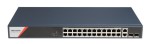28 portos Gbit PoE switch (370 W); 20 PoE+4 HiPoE+2 SFP uplink port+2 RJ45 Uplink port;menedzselhető