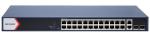 28 portos Gbit PoE switch (370 W); 24 PoE +/ 2 RJ45 + 2 SFP uplink port; smart menedzselhető