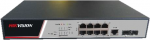 10-port gigabit PoE switch (125 W); 8 PoE + 2 SFP uplink ports; fully managed