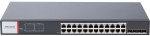 28 portos ipari Gbit PoE switch (480 W); 24 PoE+/ 4 HiPoE / 4 SFP uplink; menedzselhető; táp nélkül