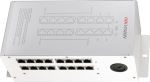 Distribution unit for gate units and apartment appliances; built-in power supply; 16x100 Mbps