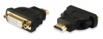 HDMI-DVI átalakító (24+1); apa/anya; fekete