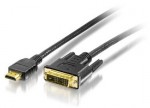 HDMI-DVI (18+1) kábel; aranyozott; 3 m