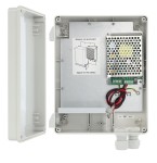 Wall-mountable plastic box power supply; 13.8V/3A/7Ah; 7Ah battery support; IP44