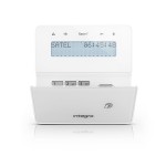 LCD keypad for INTEGRA control panels; with card reader and sliding keypad protection; white