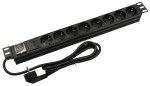 19" power distribution unit (PDU) with switch; 8 Shuko sockets; surge protection