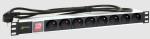 19" elosztósáv (PDU) kapcsolóval; 8 UniSchuko csatlakozó