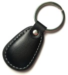 Access control keyring tag; Mifare Desfire EV3; 4k memory; black leather