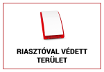 Plastic table with warning sign: "Riasztóval védett terület"; 210x300x1 mm