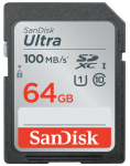 SanDisk Ultra 64GB micro SD card; microSDXC; Class 10 UHS-I; with adapter