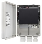 6-port Gbit PoE switch (30 W) in outdoor box; 4 PoE + 2 SFP uplink ports; unmanaged