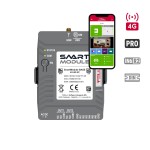 Smart Module Base 4G communicator; 6 zone inputs; 2 relay outputs; DIN rail mount