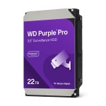 WD Purple Pro; 22 TB biztonságtechnikai merevlemez; 7200 rpm; 24/7 alkalmazásra; nem RAID komp.